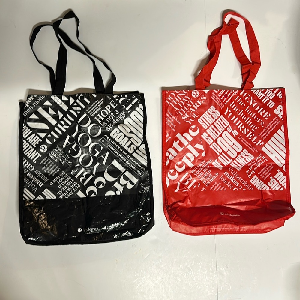 2 large lululemon bags red and black